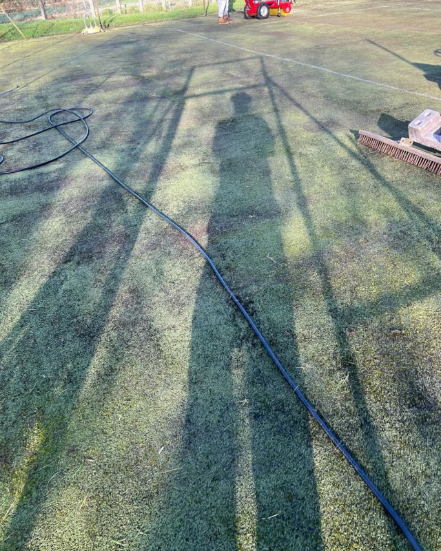 Full rejuvenation of synthetic tennis 🎾 court now ready to play. #suffolktc #tennis #summer #essex
