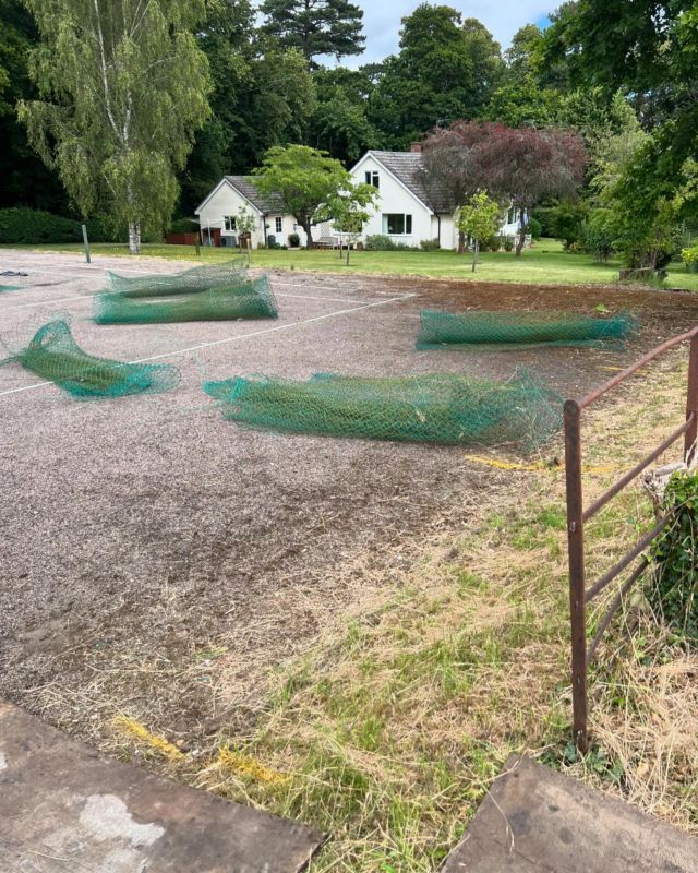 Recently resurfaced tennis court in Bury St Edmunds with new surround fence. Colour finish in two tone green. #suffolktc #tennis #burystedmunds